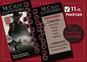 Haunted Farm punch card - 11 punches