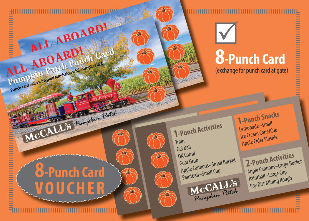 Pumpkin Patch punch card 8 punches McCall's Farm
