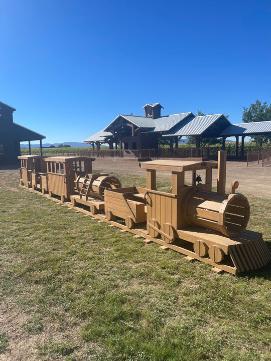 wooden train playground
